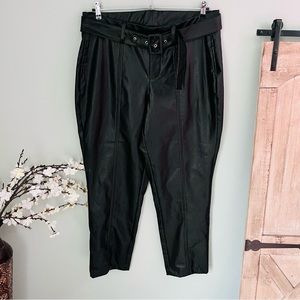Ashley Stewart Belted Faux Leather Trouser NWT Size 18/20